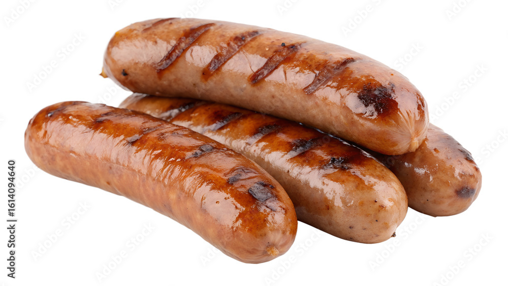 Several delicious golden grilled sausages are perfectly stacked, forming a tempting pile. This transparent png isolated image is ideal. Several delicious golden grilled sausages are perfectly stacked, forming a tempting pile. This transparent png isolated image is ideal.