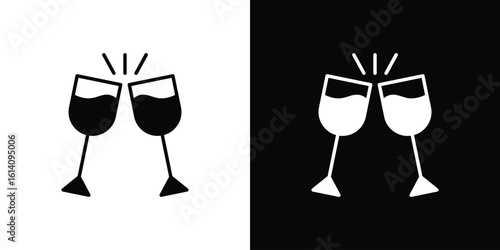 Wine toast icon symbol for Apps and Branding.