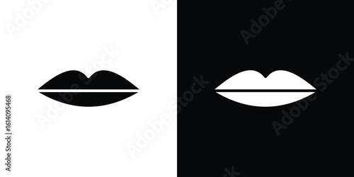 Thin lips icon symbol for Apps and Branding.