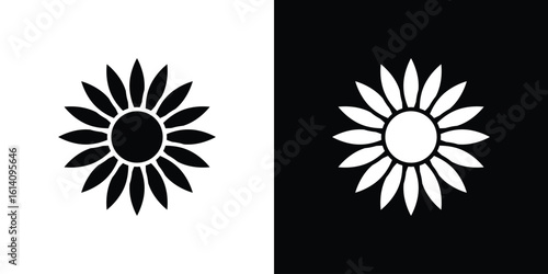 Sunflower icon symbol for Apps and Branding.