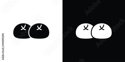 Steamed bread icon symbol for Apps and Branding.