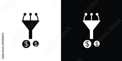 Sales funnel icon symbol for Apps and Branding.