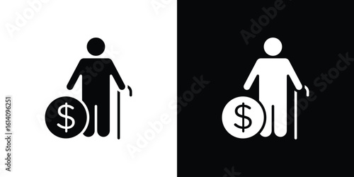 Retirement icon symbol for Apps and Branding.