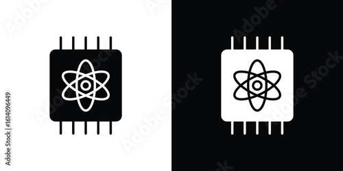 Quantum computing icon symbol for Apps and Branding.