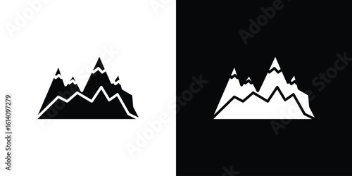 Mountain icon symbol for Apps and Branding.