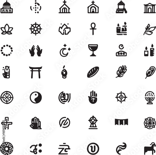 Diverse religious and cultural symbols icons religion culture