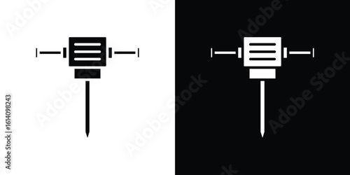 Hydraulic breaker icon symbol for Apps and Branding.