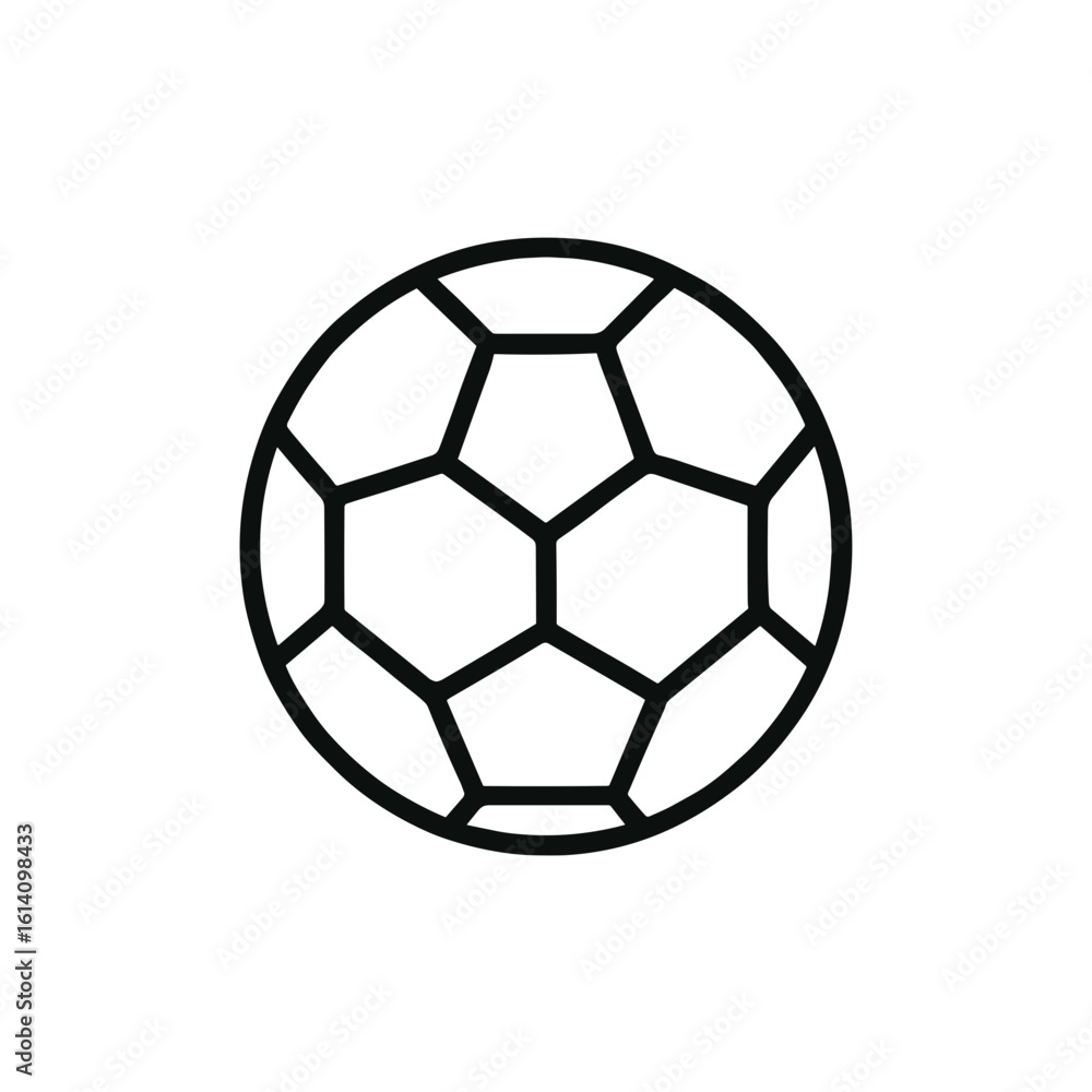 Icon soccer ball in black line drawing style on transparent background Icon soccer ball in black line drawing style on transparent background