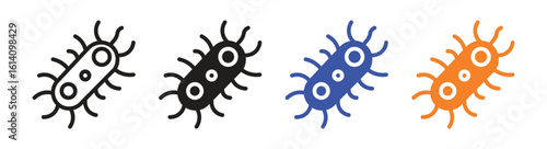 Bacteria icon set , vector illustration .