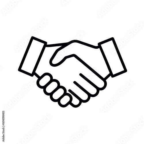 icon Handshake symbol illustrating partnership and agreement in business  on transparent background