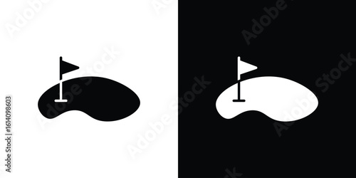 Golf yard icon symbol for Apps and Branding.