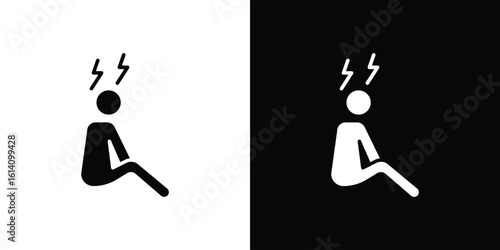 Depression icon symbol for Apps and Branding.