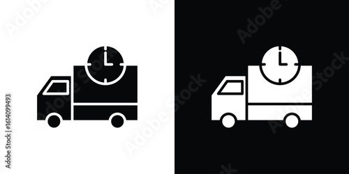Delivery delay icon symbol for Apps and Branding.