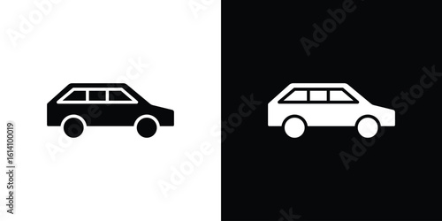 Compact car icon symbol for Apps and Branding.