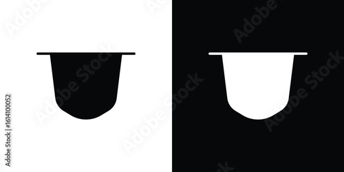 Coffee capsule icon symbol for Apps and Branding.