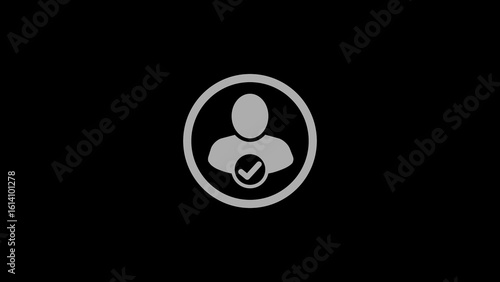 Profile approve icon. pictogram men silhouette with check mark icon illustration background.