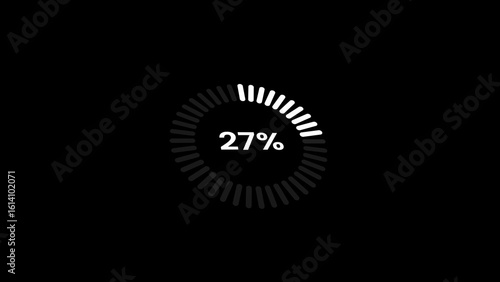 Circle loading bar. charging concept icon. round loading with number counting