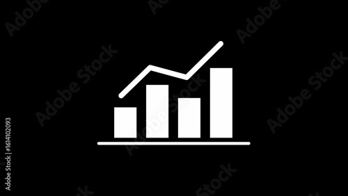 Growing graph chart icon. business success concept graph icon.