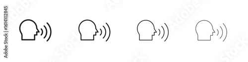 Voice control icon set, Illustration, Black