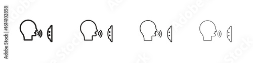 Voice control icon set, Illustration, Black