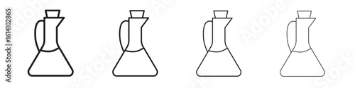Vinegar icon set, Illustration, Black