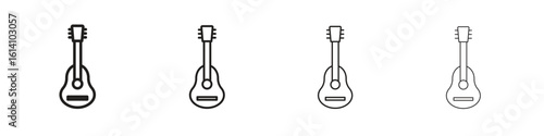 Ukulele icon set, Illustration, Black