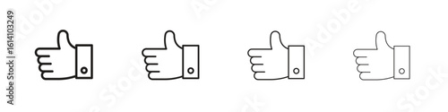 Thumb up icon set, Illustration, Black