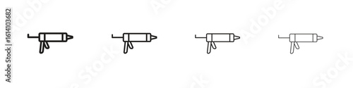 Sealants gun icon set, Illustration, Black