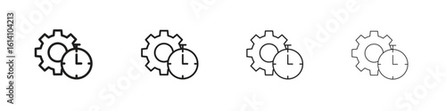 Productivity icon set, Illustration, Black
