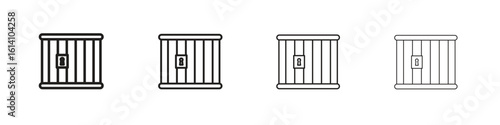 Prison icon set, Illustration, Black