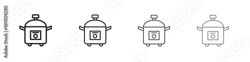 pressure cooker icon set, Illustration, Black