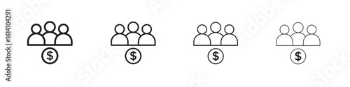 Ponzi scheme icon set, Illustration, Black