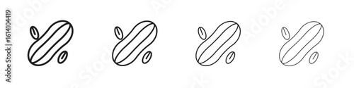 Peanut icon set, Illustration, Black