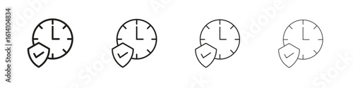 Long term icon set, Illustration, Black