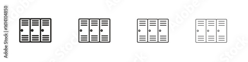 Locker icon set, Illustration, Black