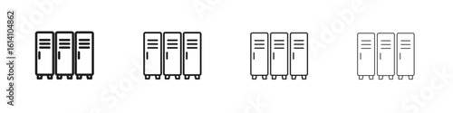 Fototapete Locker icon set, Illustration, Black