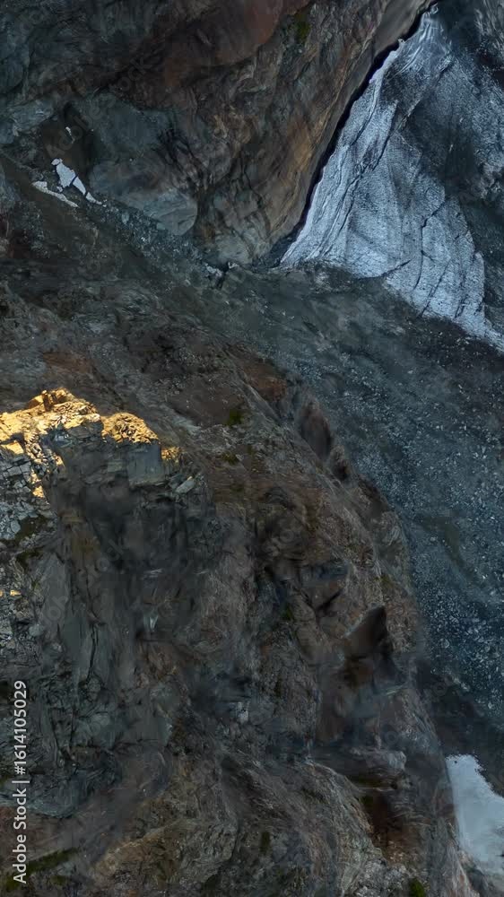 Majestic Aerial View of a Rugged Mountain Glacier in Beautiful British Columbia, Canada Majestic Aerial View of a Rugged Mountain Glacier in Beautiful British Columbia, Canada