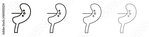 Kidney disease icon set, Illustration, Black