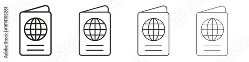 Immigration icon set, Illustration, Black