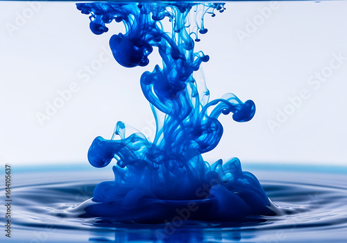 Methylene Blue Dissolving in Water Close-Up