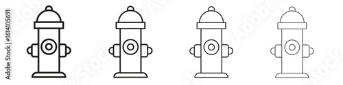 Fire hydrant icon set, Illustration, Black