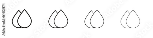 Drop icon set, Illustration, Black