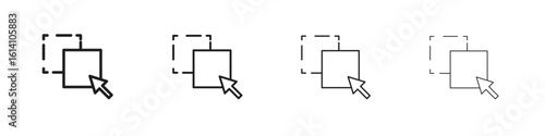 Drag and drop icon set, Illustration, Black