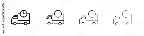 Delivery delay icon set, Illustration, Black