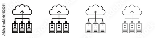 Data center icon set, Illustration, Black