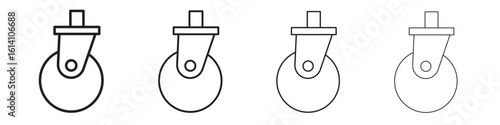 Cart trolley wheel icon set, Illustration, Black
