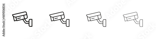CCTV icon set, Illustration, Black