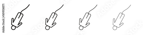 Bungee jumping icon set, Illustration, Black