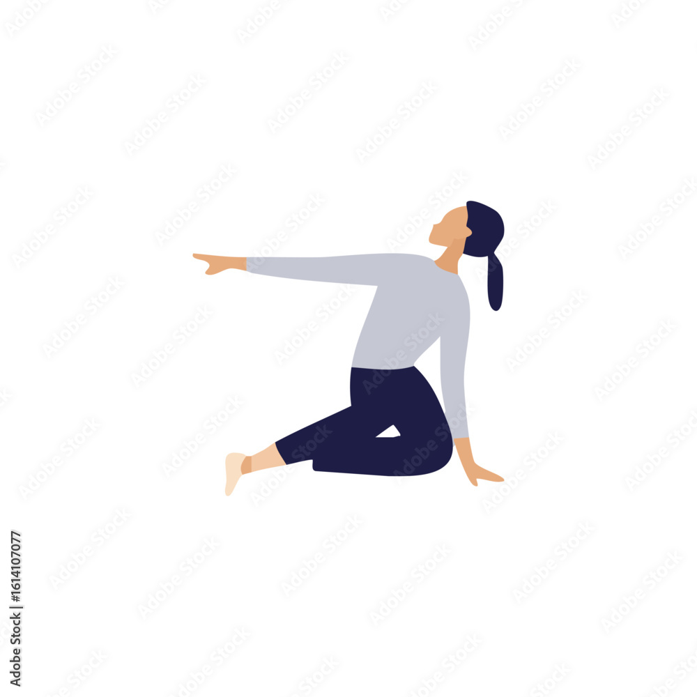 Fototapeta premium Female Character Doing Yoga