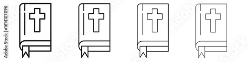 Bible icon set, Illustration, Black